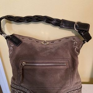 RARE Limited Edition COACH Chelsea Laced Grommet Bag - Brown Suede/Leather